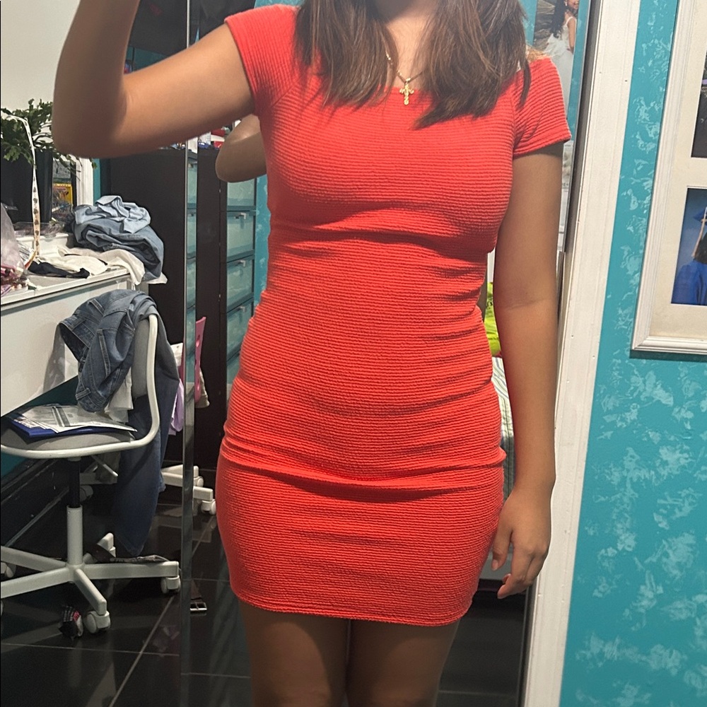 Chic Coral Mini Dress